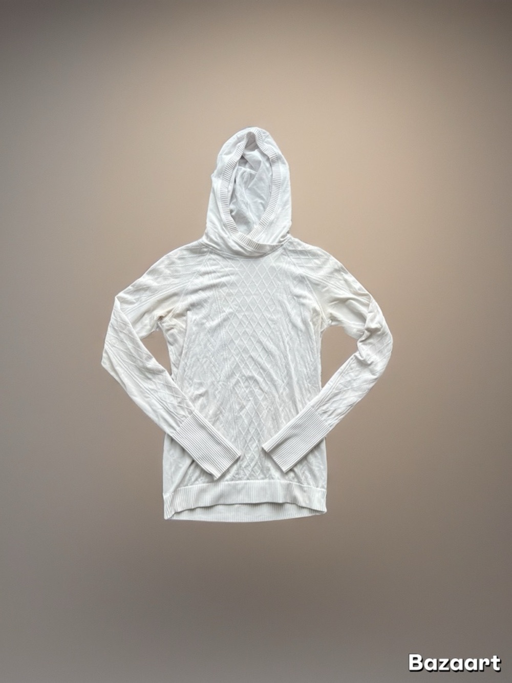 Lululemon White Hooded Lightweight Knit design.Pullover